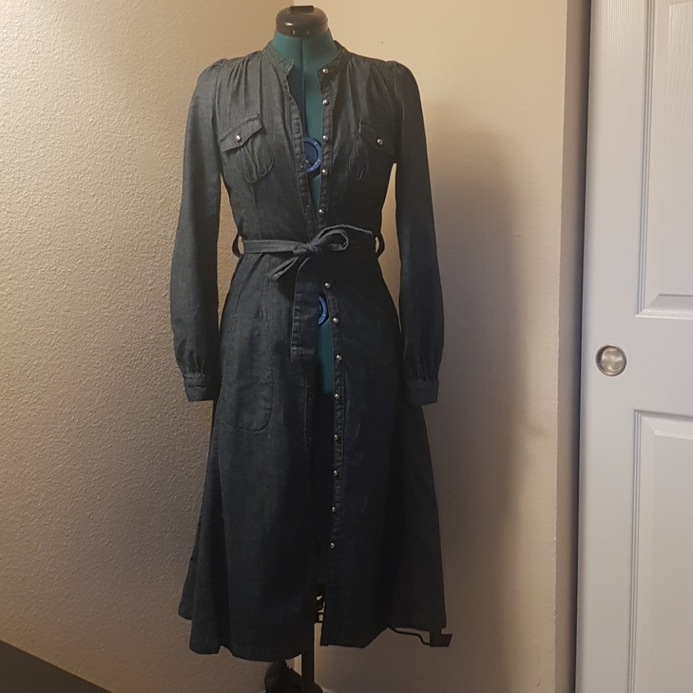 Denim long dress